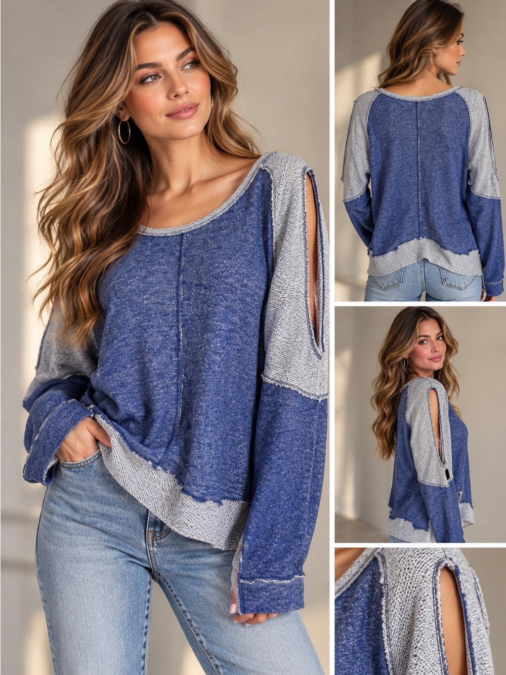 Live Love Dream Aeropostale Y2K Cutout Colorblock Sweater Top NWT Medium
